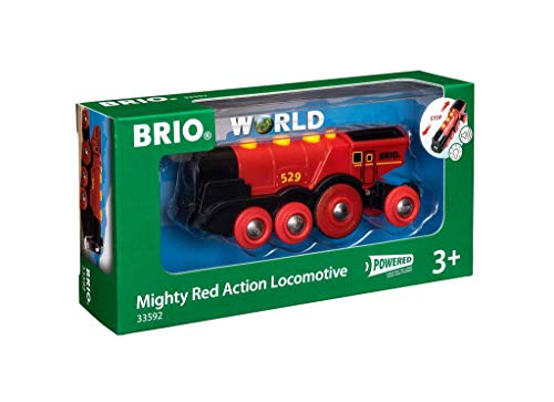 BRIO-33592 Gran locomotora a pilas con luz y sonido, color negro, rojo (RAVENSBURGER 33592)