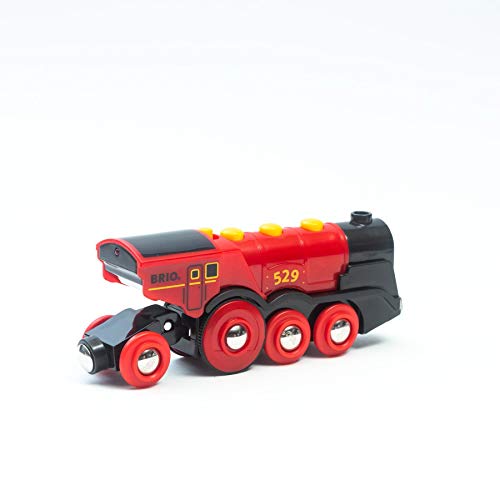 BRIO-33592 Gran locomotora a pilas con luz y sonido, color negro, rojo (RAVENSBURGER 33592)