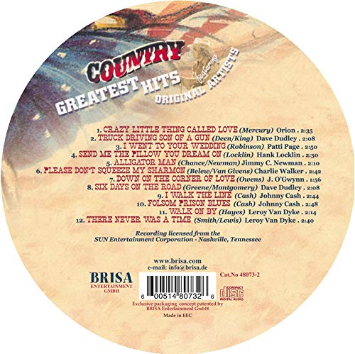 BRISA CD de música COUNTRY GREATEST HITS (DNR617) - edición de colección, edición especial, caja de regalo BRISA CD de música COUNTRY GREATEST HITS (DNR617) - edición de colección, edición especial, caja de regalo