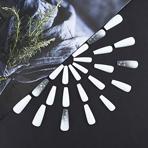Brishow Uñas postizas largas blancas Brillo de estrella Decoraciones navideñas Presione en las uñas Bailarina Acrílico en las uñas 24 piezas para mujeres y niñas Brishow Uñas postizas largas blancas Brillo de estrella Decoraciones navideñas Presione en las uñas Bailarina Acrílico en las uñas 24 piezas para mujeres y niñas