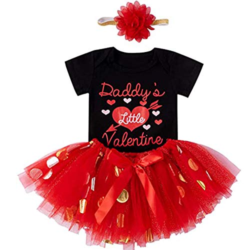 BriskyM Conjunto de Faldas tutú de Lunares y Mameluco de San Valentín para niñas pequeñas para bebés y niñas (Rojo, 9-12 Months) BriskyM Conjunto de Faldas tutú de Lunares y Mameluco de San Valentín para niñas pequeñas para bebés y niñas (Rojo, 9-12 Months)