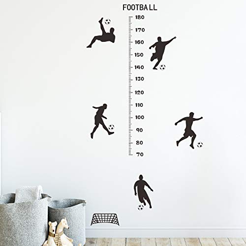 Brissa España. Vinilo Decorativo Pared Habitación Infantil. Pegatinas Adhesivas para Pared, Muebles, Medidor Estatura Pared-Puerta Niños. Papelería Bonita. (Fútbol)