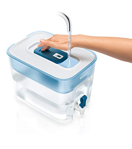 BRITA depósito Flow – Dispensador de Agua Filtrada con 1 cartucho MAXTRA+, Filtro de agua BRITA que reduce la cal y el cloro, Agua filtrada para un sabor óptimo, 8.2L