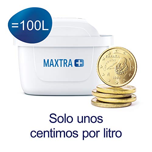 BRITA Marella blanca XL – Jarra de Agua Filtrada con 1 cartucho MAXTRA+, Filtro de agua BRITA que reduce la cal y el cloro, Agua filtrada para un sabor óptimo, 3.5L