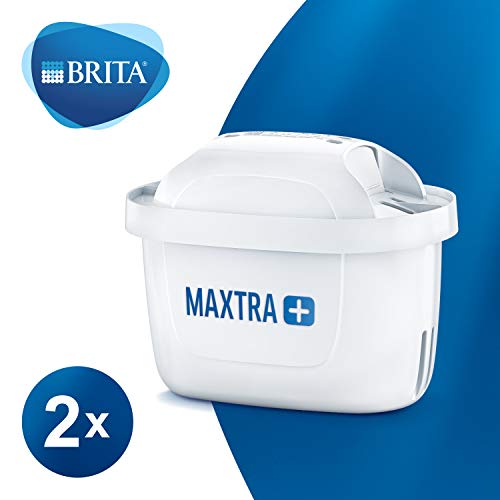BRITA MAXTRA+ – Pack 2 filtros para el agua, Cartuchos filtrantes compatibles con jarras BRITA que reducen la cal y el cloro