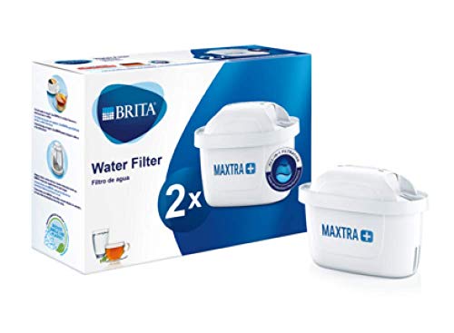 BRITA MAXTRA+ – Pack 2 filtros para el agua, Cartuchos filtrantes compatibles con jarras BRITA que reducen la cal y el cloro