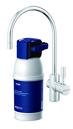 BRITA My Pure - Grifo de Agua con Filtro para 12 Meses - Acero Inoxidable, Plateado, Sistema de filtrado, Reduce cal, cloro, metales