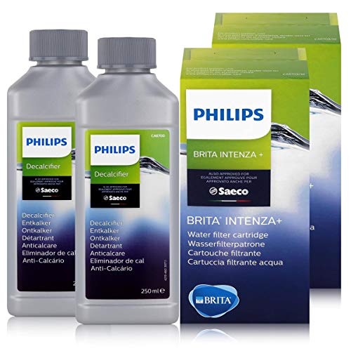 Brita Saeco - Juego de 2 filtros de agua Brita y 2 descalcificadores Saeco Brita Saeco - Juego de 2 filtros de agua Brita y 2 descalcificadores Saeco