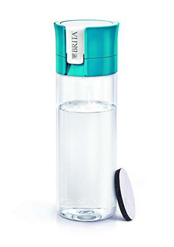 BRITA Vital Botella de Agua Filtrada de 0,6 L con 1 Filtro Microdisc, Azul/Transparente, 0.6 Litros