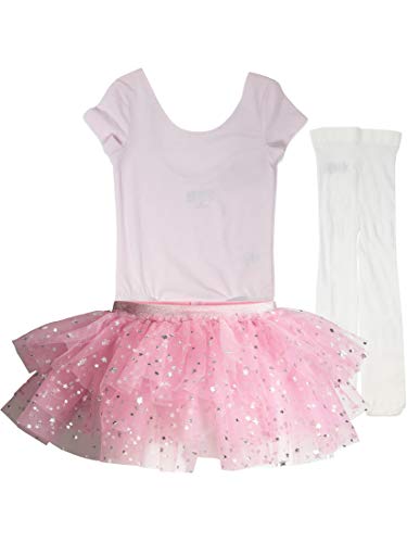 Broadway Kids Traje de Ballet de Manga Corta con Maillot, Leotardos y Tutú para Niña, Rosa 4 Años Broadway Kids Traje de Ballet de Manga Corta con Maillot, Leotardos y Tutú para Niña, Rosa 4 Años