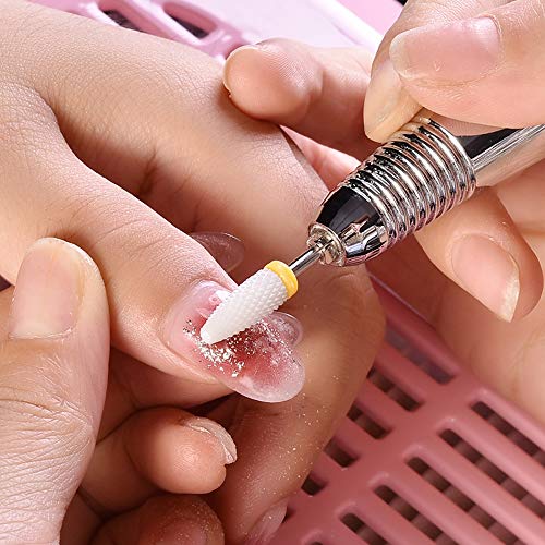 Broca Manicura, Homeet Torno para las Uñas Pulidor de Uñas Taladro de Uñas Set de 7Pcs Accesorio de Manicura y Pedicura Eléctrico Cerámica Fresas Torno Manicura para Uña