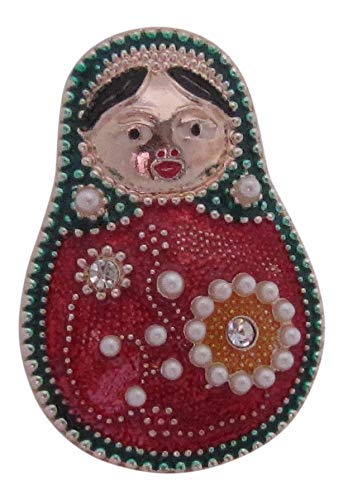 Broche Boutique con Esmalte y Perlas, Broche o Colgante de muñeca Rusa Broche Boutique con Esmalte y Perlas, Broche o Colgante de muñeca Rusa