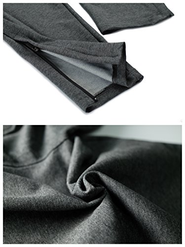 Broki - Pantalones de chándal ajustados con cremallera para hombre, pantalones deportivos informales para correr, ir al gimnasio, pantalones chinos de chándal, color negro Gris gris oscuro 27-32 Broki - Pantalones de chándal ajustados con cremallera para hombre, pantalones deportivos informales para correr, ir al gimnasio, pantalones chinos de chándal, color negro Gris gris oscuro 27-32