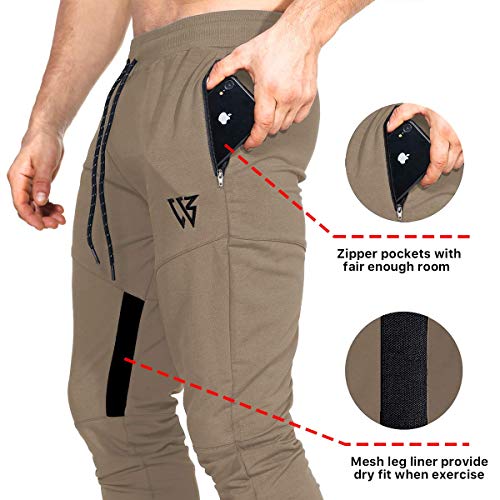 Brokig Vertex Gym Pantalones de chándal para hombre, con bolsillos, para correr y hacer jogging