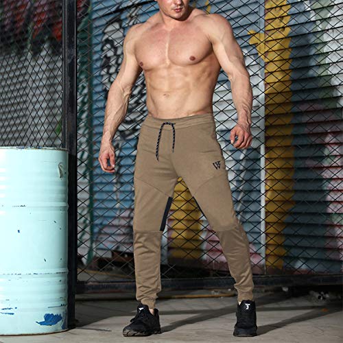 Brokig Vertex Gym Pantalones de chándal para hombre, con bolsillos, para correr y hacer jogging