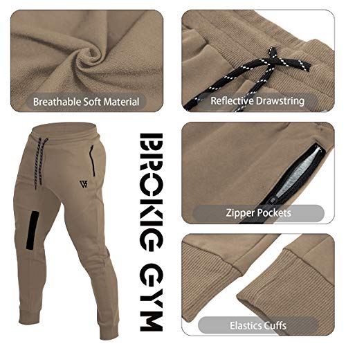 Brokig Vertex Gym Pantalones de chándal para hombre, con bolsillos, para correr y hacer jogging