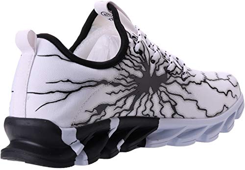 BRONAX Zapatos para Correr Hombre Zapatillas de Deportes Tenis Deportivas Running Calzado Trekking Sneakers Gimnasio Transpirables Casual Montaña Blanco Negro 48