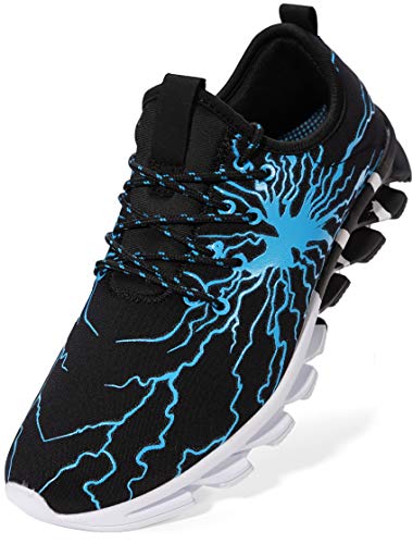 BRONAX Zapatos para Correr Hombre Zapatillas de Deportes Tenis Deportivas Running Calzado Trekking Sneakers Gimnasio Transpirables Casual Montaña Negro Azul 45