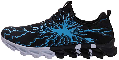 BRONAX Zapatos para Correr Hombre Zapatillas de Deportes Tenis Deportivas Running Calzado Trekking Sneakers Gimnasio Transpirables Casual Montaña Negro Azul 39