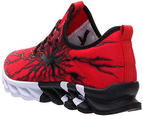 BRONAX Zapatos para Correr Hombre Zapatillas de Deportes Tenis Deportivas Running Calzado Trekking Sneakers Gimnasio Transpirables Casual Montaña Rojo 42