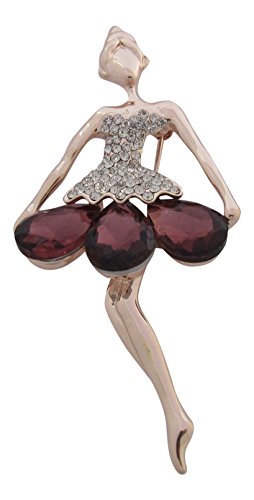 Brooch Boutique Broche de bailarina de oro rosa con cristales de bailarina bailarina bailando ballet madres domingo