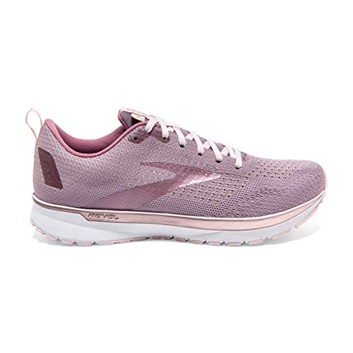 Brooks Revel 4, Zapatillas para Correr Mujer, Almond/Metallic/Primrose, 38.5 EU