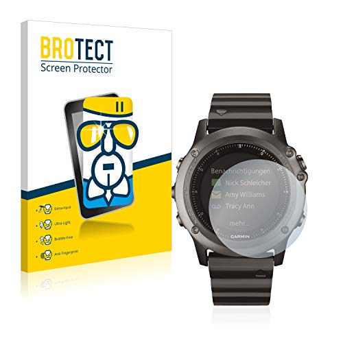 BROTECT Protector Pantalla Cristal Compatible con Garmin Fenix 3/3 HR Protector Pantalla Vidrio - Dureza Extrema, Anti-Huellas, AirGlass