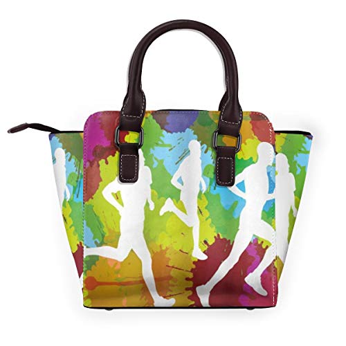BROWCIN Fitness Corredor Acuarela Silueta Salpicar Correr Atleta Maratón Desmontable Moda Tendencia Bolso de las señoras Bolso de hombro BROWCIN Fitness Corredor Acuarela Silueta Salpicar Correr Atleta Maratón Desmontable Moda Tendencia Bolso de las señoras Bolso de hombro