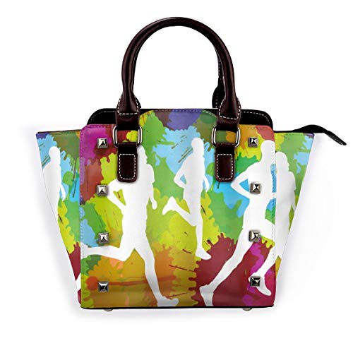 BROWCIN Fitness Corredor Acuarela Silueta Salpicar Correr Atleta Maratón Desmontable Moda Tendencia Bolso de las señoras Bolso de hombro BROWCIN Fitness Corredor Acuarela Silueta Salpicar Correr Atleta Maratón Desmontable Moda Tendencia Bolso de las señoras Bolso de hombro