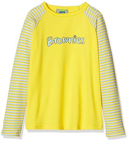 Brownie - Camiseta de Manga Larga con Cuello Redondo para niña, Color Amarillo, Talla Talla Inglesa: c28in