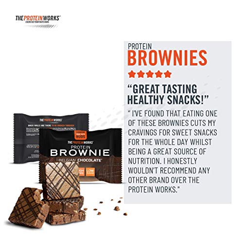 Brownies Proteicos | Alto en Proteínas, Snack Bajo en Azúcar | Alto en Figra | THE PROTEIN WORKS | Galleta Millionaire's - Chocolate y Caramelo | Caja de 12