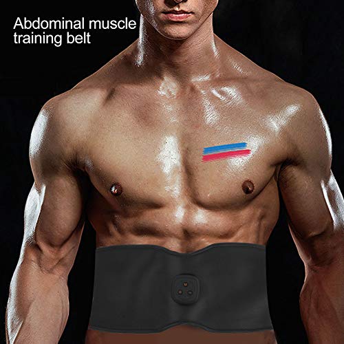 Brrnoo EMS Electroestimulador Muscular Abdominales Cinturón, Estimulador Abdominal, Masajeador Eléctrico Cinturón con USB, 6 Modos 15 Niveles Diferentes, para Abdomen