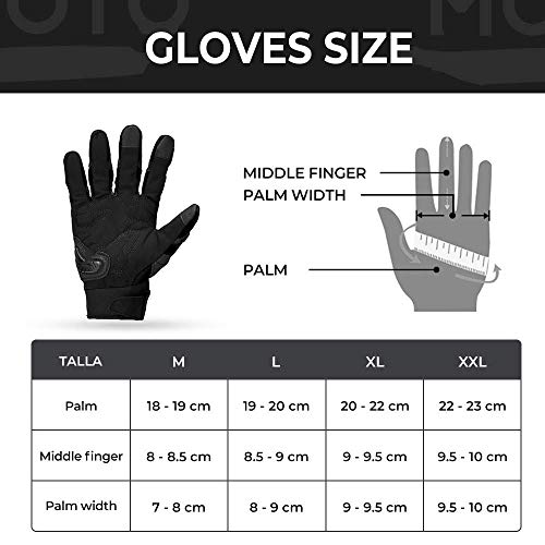 Bruce Dillon 2020 Guantes de Moto de Invierno Pantalla táctil Protectora Guantes Resistentes al Viento a Prueba de Viento Hombres y Mujeres - 2 Pares Rojo, XXL