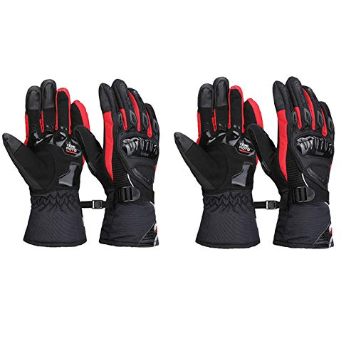 Bruce Dillon 2020 Guantes de Moto de Invierno Pantalla táctil Protectora Guantes Resistentes al Viento a Prueba de Viento Hombres y Mujeres - 2 Pares Rojo, XXL Bruce Dillon 2020 Guantes de Moto de Invierno Pantalla táctil Protectora Guantes Resistentes al Viento a Prueba de Viento Hombres y Mujeres - 2 Pares Rojo, XXL