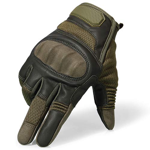 Bruce Dillon Pantalla táctil de Cuero de la PU de la Motocicleta Guantes de nudillo Duro Racing Biker Motocicleta Motocross - Verde XLX Bruce Dillon Pantalla táctil de Cuero de la PU de la Motocicleta Guantes de nudillo Duro Racing Biker Motocicleta Motocross - Verde XLX