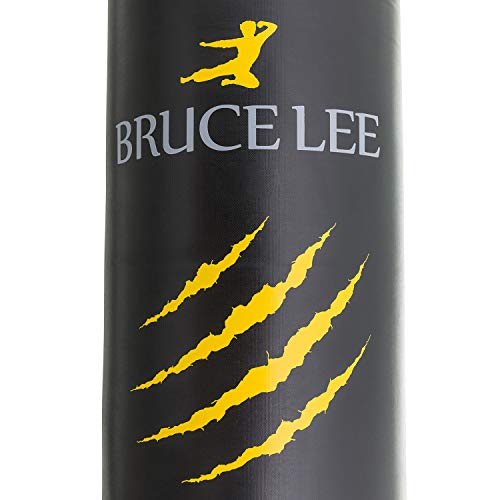 Bruce Lee Boxing Free Standing Heavy Bruce Lee Signature Suelo/Saco de Boxeo de pie con Base/Kickboxing-Equipo de Entrenamiento de Artes Marciales Mixtas, Unisex, Negro, One Size Fits All