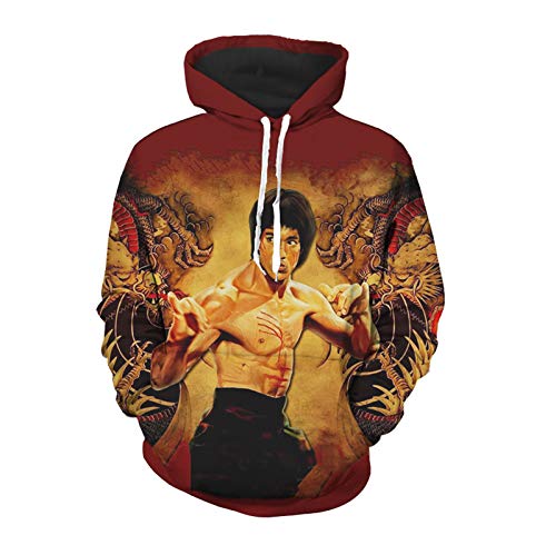 Bruce Lee Hoodies Hombre Bruce Lee MMA Boxing 3D Print Pullover Sudadera con Capucha