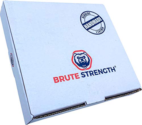 Brute Strength - Tirador de cuero - Gris topo - 6 piezas - 16,5 x 2,5 cm - incluye tres colores de tornillos por manija de cuero para los gabinetes de cocina - baño - gabinetes
