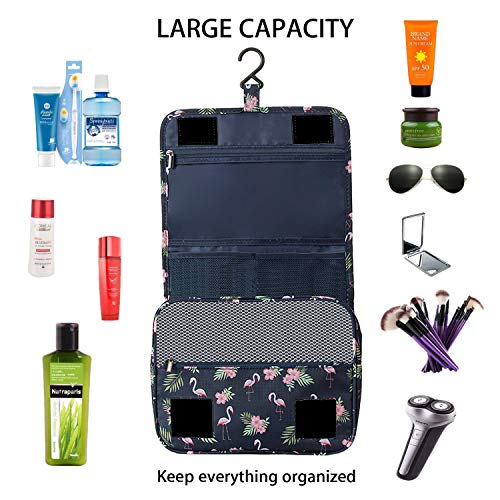 BryTravel Neceser para Colgar Viaje Bolsa de tocador, Upgraded Bolso Cosmético Impermeable de Gran Capacidad, multifunción Bolsa de Maquillaje Cosméticos Lavado de Viaje Bolsa (Azul Flamingo)