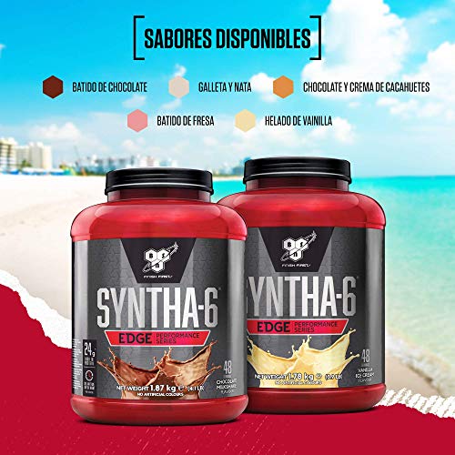 BSN Nutrition Syntha 6 Edge Whey Protein Isolate, Proteinas para Masa Muscular, Suplementos Deportivos en Polvo con Proteinas Whey, Batido de Fresa, 48 Porciones, 1.78kg BSN Nutrition Syntha 6 Edge Whey Protein Isolate, Proteinas para Masa Muscular, Suplementos Deportivos en Polvo con Proteinas Whey, Batido de Fresa, 48 Porciones, 1.78kg