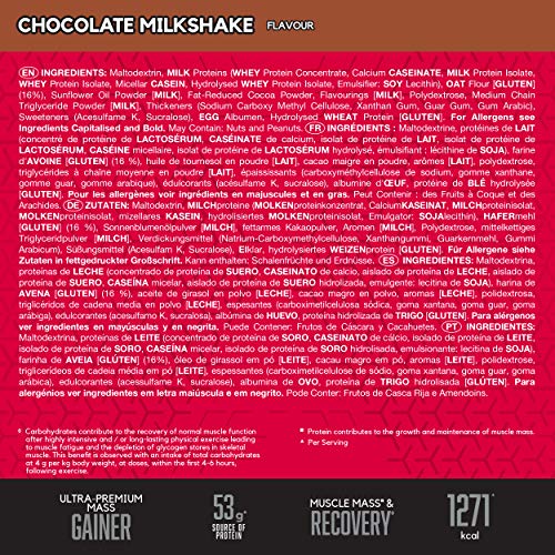 BSN True Mass 1200, Proteínas de la Leche y Carbohidratos para Aumentar Masa Muscular, Batido de Chocolate, 15 Porciones, 4.8 kg