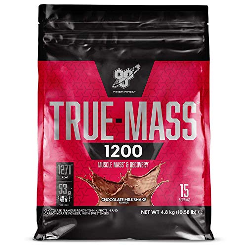 BSN True Mass 1200, Proteínas de la Leche y Carbohidratos para Aumentar Masa Muscular, Batido de Chocolate, 15 Porciones, 4.8 kg