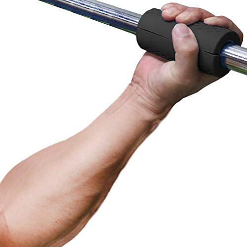 BSTQC Barra de silicona para barra de pesas, protector de mano, cinta para dominadas, adaptador para mancuernas, diseño ergonómico, alivio del estrés, agarre de barra