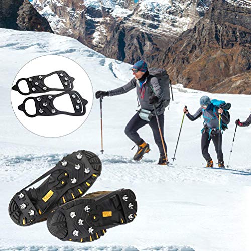 BSTQC Ice Snow Grips, Ice Spikers Grippers, 1 par de 8 pernos de acero antideslizantes, para escalada de hielo para mujeres y hombres