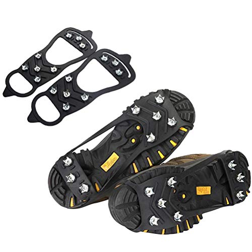 BSTQC Ice Snow Grips, Ice Spikers Grippers, 1 par de 8 pernos de acero antideslizantes, para escalada de hielo para mujeres y hombres