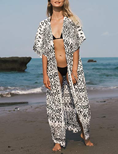 Bsubseach Mujer Cubiertas De Traje De Baño con Estampado para Trajes De Baño Cárdigan Tipo Kimono De Playa Bsubseach Mujer Cubiertas De Traje De Baño con Estampado para Trajes De Baño Cárdigan Tipo Kimono De Playa