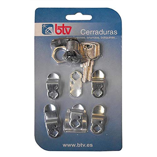 btv 60001 Cerradura buzon kit-1 cromado, Cromo, 0