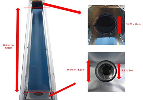 BU-KO Reemplazo del Tubo de Vidrio para el Calentador de Patio de Gas pirámide