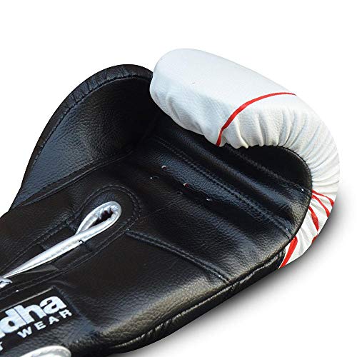 Buddha Fight Wear Guantes de Boxeo Future Blanco-Negro 10 Onz