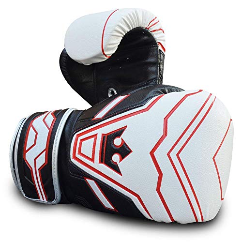 Buddha Fight Wear Guantes de Boxeo Future Blanco-Negro 10 Onz